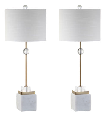 Dawson 30" Marble/Crystal LED Table Lamp - JONATHAN Y